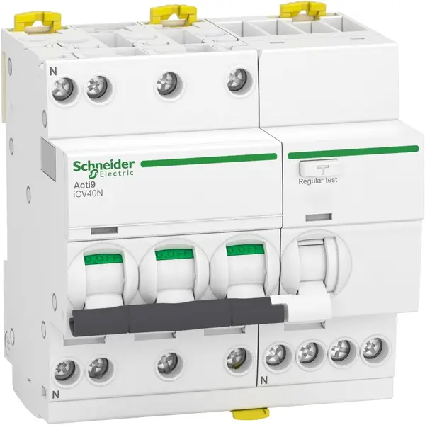 Intrerupator automat cu diferential RCBO Acti9, ICV40N 3P+N 10A 6kA 30MA tip A, curba C Schneider A9DC3710