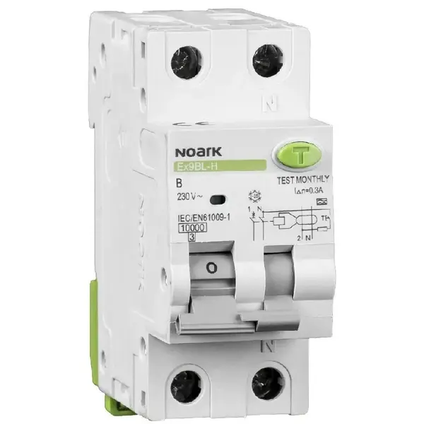 Intrerupator automat cu diferential RCBO Ex9BL-H 1P+N 16A/30mA, curba C, tip AC, 10kA Noark 107394