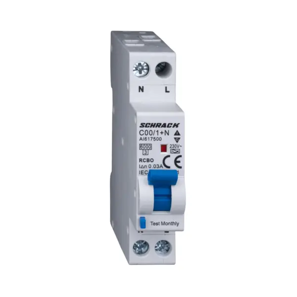 Intrerupator automat diferential, 1P+N, 6kA, C 25 003A, tip A, 1 modul, SCHRACK AI617525