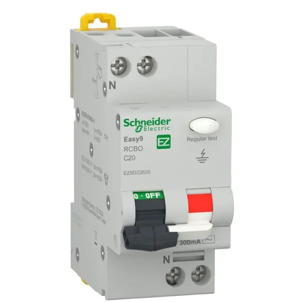 Intrerupator automat diferential RCBO Easy9 1P+N 20A/300mA tip AC Schneider EZ9D22620