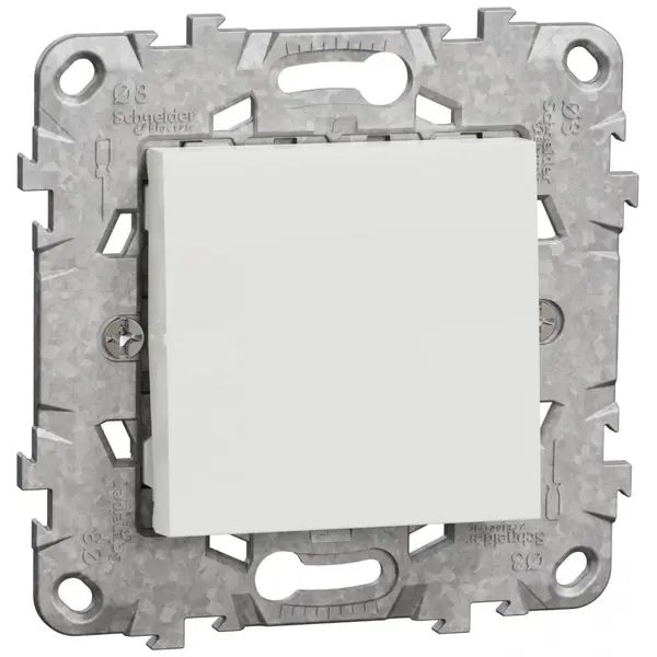 Intrerupator cap scara 2M Schneider Noua Unica NU520318Z, 10A cu suport fixare si gheare, alb