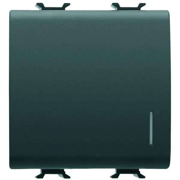 Intrerupator cap scara cu led 2 module Gewiss Chorus GW12072, negru satin