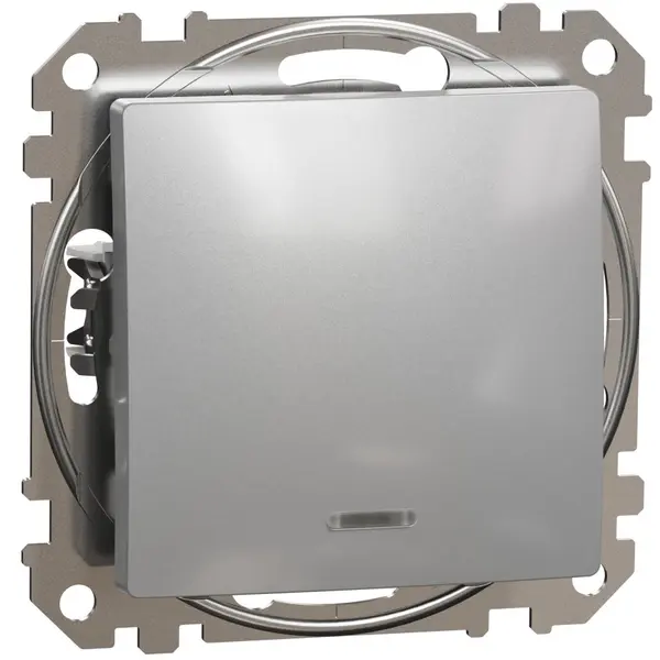 Intrerupator cap scara indicator luminos 16AX, Schneider, SDD113166L, Sedna Design, aluminiu