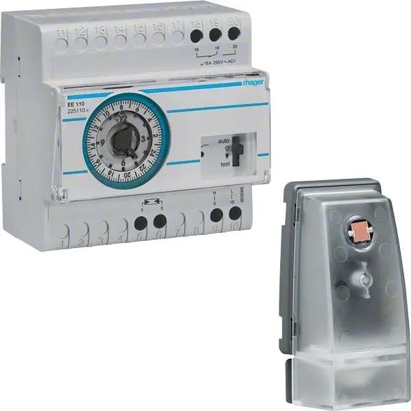Intrerupator crepuscular cu programator zilnic analog Hager EE110