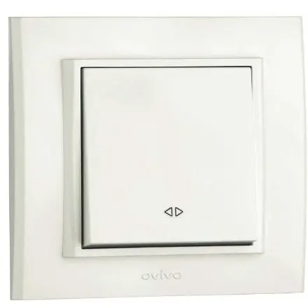 Intrerupator Cruce ST Mina Ovivo OV00428, 10A, 250V, IP20, natural alb
