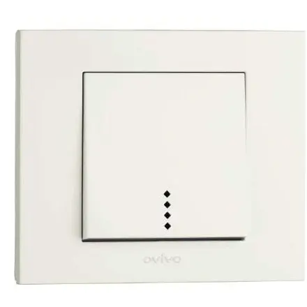 Intrerupator cu Led ST Grano Ovivo OV00012, 16A, 250V, IP20, nat alb