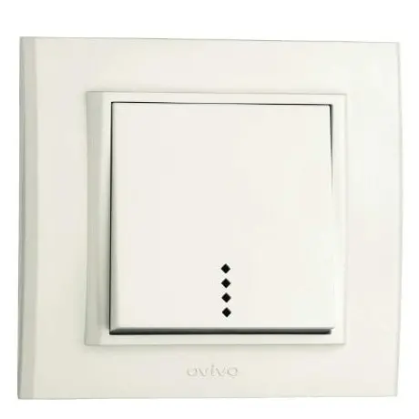 Intrerupator cu Led ST Mina Ovivo OV00432, 10A, 250V, IP20, natural alb