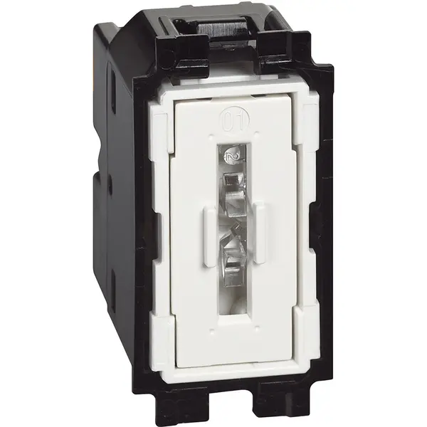Intrerupator cu revenire 10A iluminabil 1 modul Bticino Living Now K4005, alb, negru