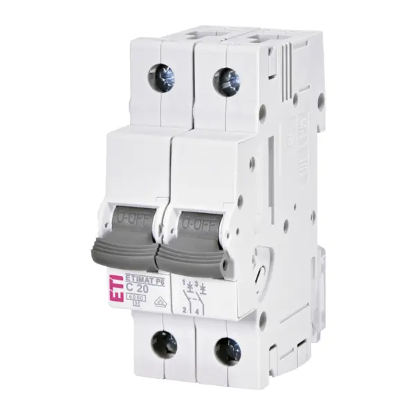 Intrerupator de circuit ETIMAT P6 2P C20 20A ETI 001900231