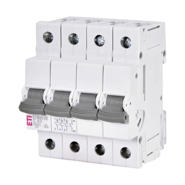 Intrerupator de circuit ETIMAT P6 3P+N C63 415V AC 6kA ETI 001900436