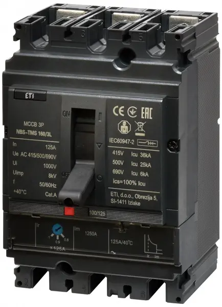intrerupator de circuit in car nbs-tms 160/3l 125a 3p 004673008
