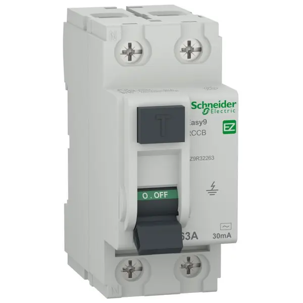 Intrerupator diferential RCCB Easy9 2P 63A/30mA tip AC Schneider EZ9R32263