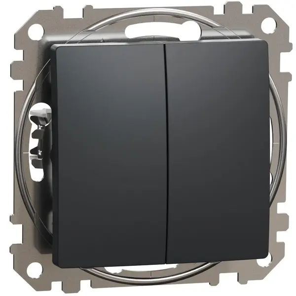 Intrerupator dublu 10A Schneider Sedna Design SDD114105, antracit