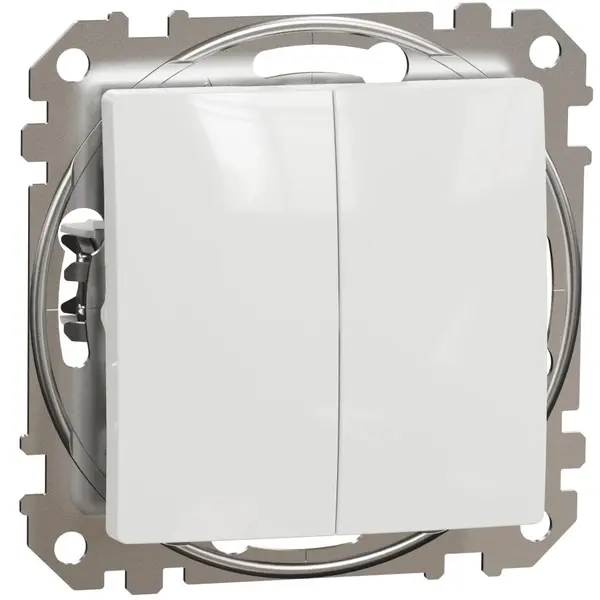 Intrerupator dublu cap scara, Schneider,SDD111108 , Sedna Design , alb