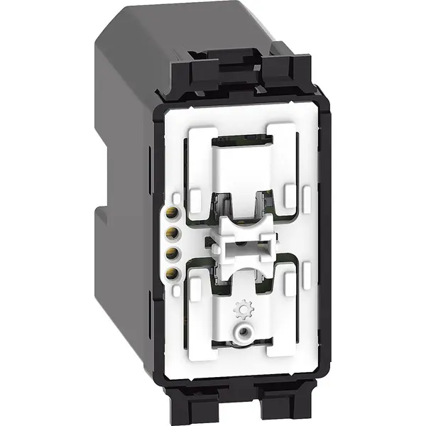 Intrerupator fara fir pentru scenariile Trezire/Somn Bticino Living Now K4574CWI, alb, negru, nisip