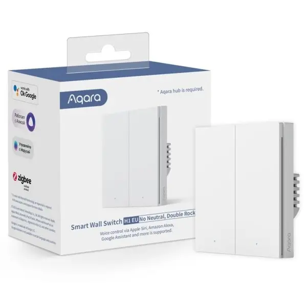 Intrerupator inteligent Aqara H1 , nu necesita nul, 2 canale, Zigbee 6970504214781