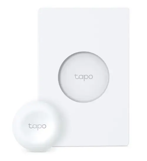 Intrerupator inteligent TP-LINK Tapo S200D, necesita hub Tapo H100 pentru functionare, 1 comutator, programare prin smartphone aplicatia Tapo, 1 x baterie CR2032, WiFi (Alb)
