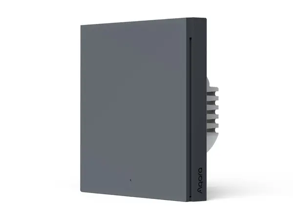 Intrerupator perete inteligent Aquara AQA-KAP-H1L1-GR, fara fir neutru, Zigbee 3.0, control de la distanta, monitorizare energie, gri