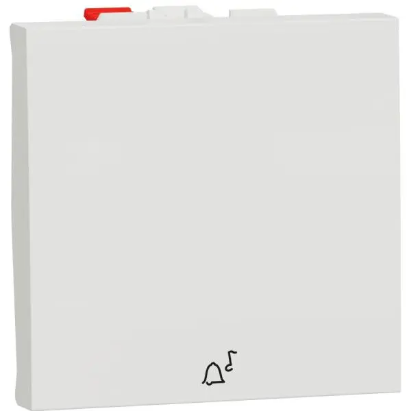 Intrerupator revenire 10A 2 module simbol sonerie Schneider Noua Unica NU320618C, alb