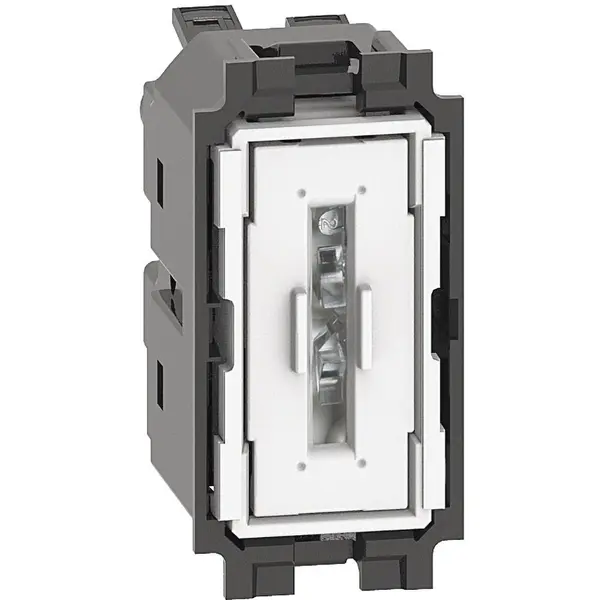 Intrerupator simplu, borne automate, iluminabil Bticino Living Now K4001A, alb, negru