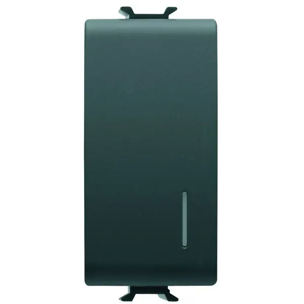 Intrerupator simplu cu led (neinclus), 1 modul Gewiss Chorus GW12002, negru satin