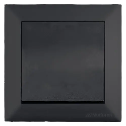 Intrerupator simplu Mutlusan Candela 2125 401 0184, 1P, 10A 250V, IP20, Negru Catifea