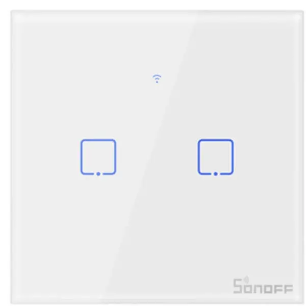 Intrerupator Smart cu Touch Wifi + RF 433 Sonoff T1 EU TX, 2 canale 6920075725315