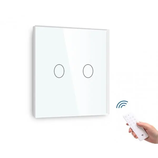 Întrerupător tactil dublu cu senzor telecomandă M1