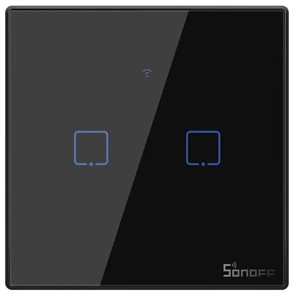 Intrerupator Wifi + RF incastrabil Negru 2 circuite SONOFF SONOFF-TXT3EU2C