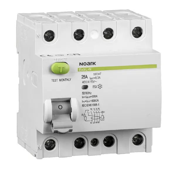 intreruptoare diferentiale ex9l-n 4p 25a 30ma, 108331, noark
