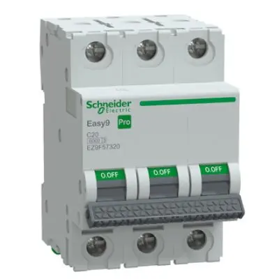 Intreruptor automat (MCB), Easy9 Pro, 3P, 20A, C curba, 6000A, Schneider EZ9F57320