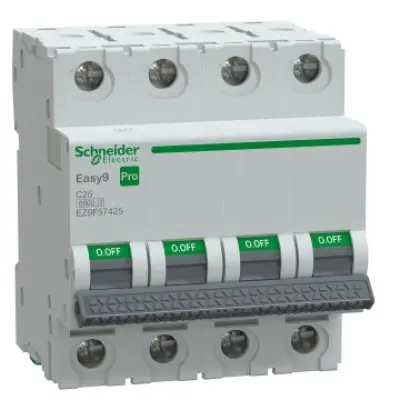 Intreruptor automat (MCB), Easy9 Pro, 4P, 25A, C curba, 6000A, Schneider EZ9F57425