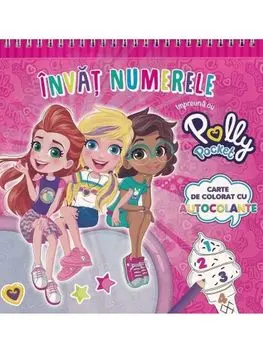 Invat numerele impreuna cu Polly Pocket. Carte de colorat cu autocolante/***