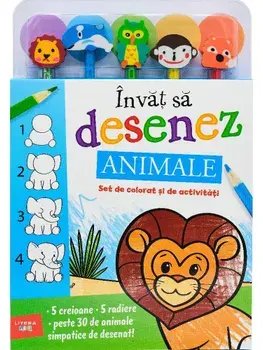 Invat sa desenez. Animale. Set de colorat si de activitati/***