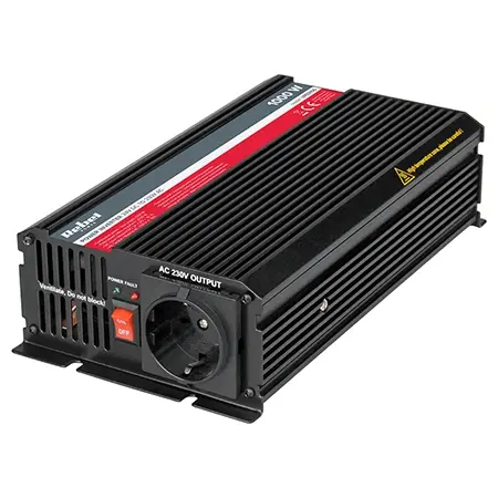 Invertor 1000W 24V 230V, unda sinusoidala modificata, 1 priza, pentru auto, sisteme solare si aplicatii 24V