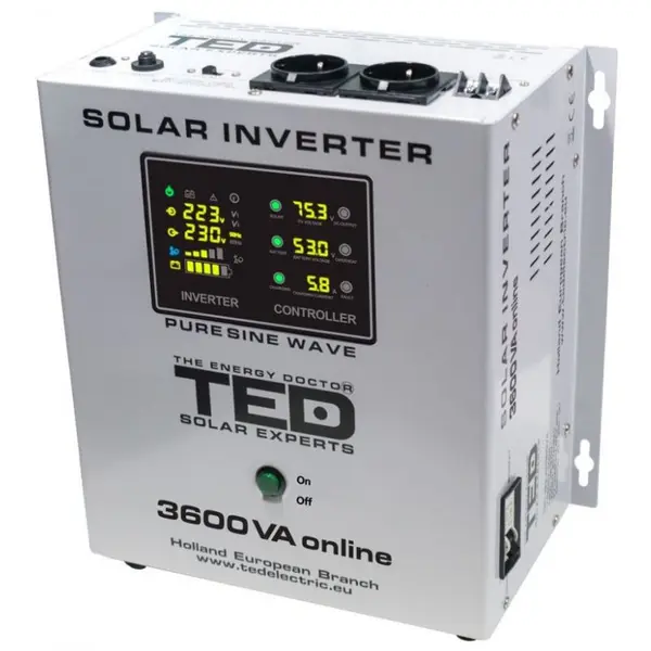 Invertor solar Off Grid TED de la 48V la 230V 3600VA/2400W unda sinusoidala pura TED000309