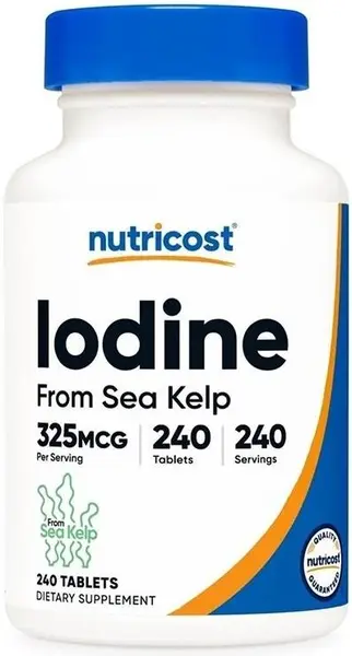Iodine, 325 mcg, 240 tablete, Nutricost