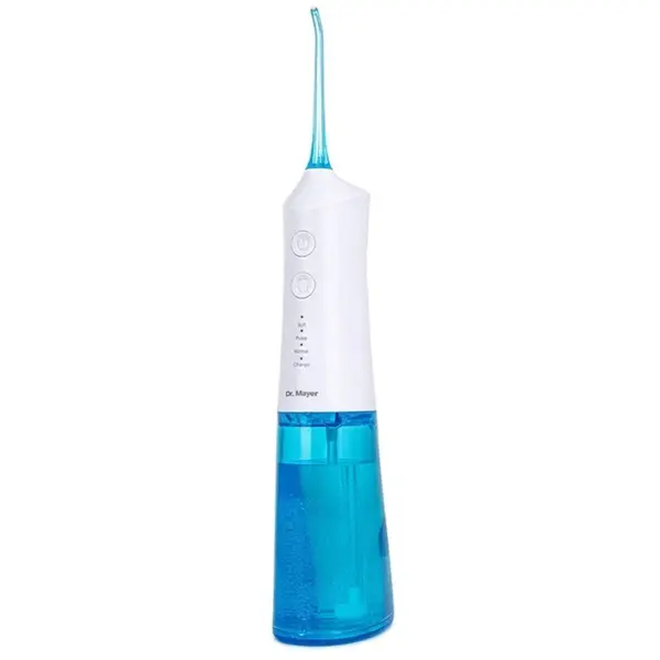 Irigator bucal portabil Dr. Mayer WT3700, 1700 pulsatii/min, 170 ml, 3 trepte presiune, 2 capete, Alb/Albastru