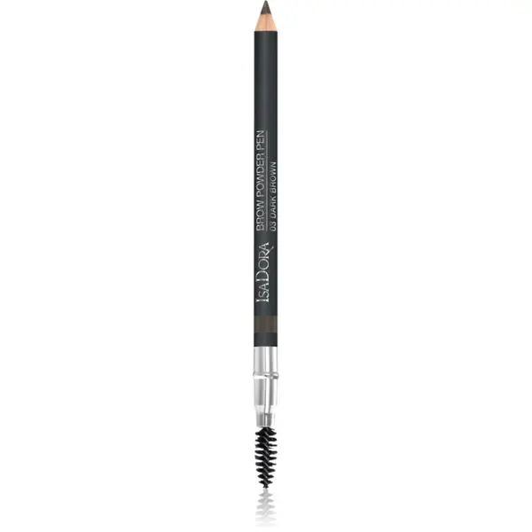 IsaDora Brow Powder Pen creion pentru sprancene cu pensula culoare 03 Dark Brown 1,1 g