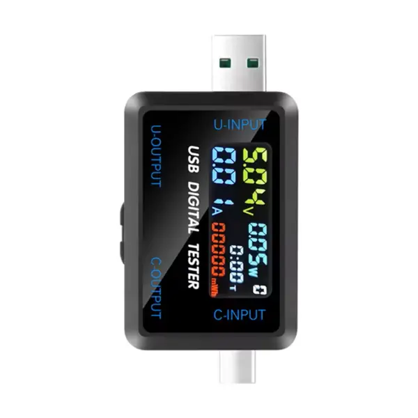 iSEN 6527-Q USB Digital Tester Negru, USB A, USB Type-C Ecran LCD