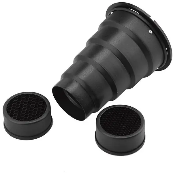iShoot Snoot cu grid iShoot 7713, pentru blitz studio montura universala, lungime 250 mm