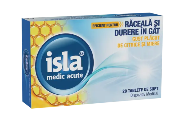 Isla Medic Acute cu gust de citrice si miere, 20 tablete de supt, Engelhard Arzneimittel