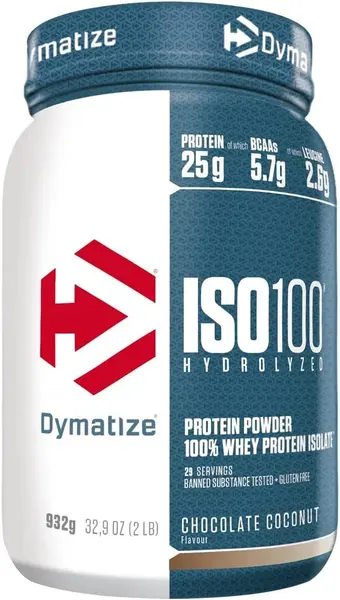 ISO 100, ciocolată cu cocos, 932 g, Dymatize