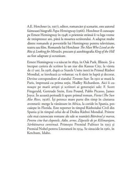Iubirile lui Hemingway povestite de el insusi | A.E. Hotchner, Ernest Hemingway