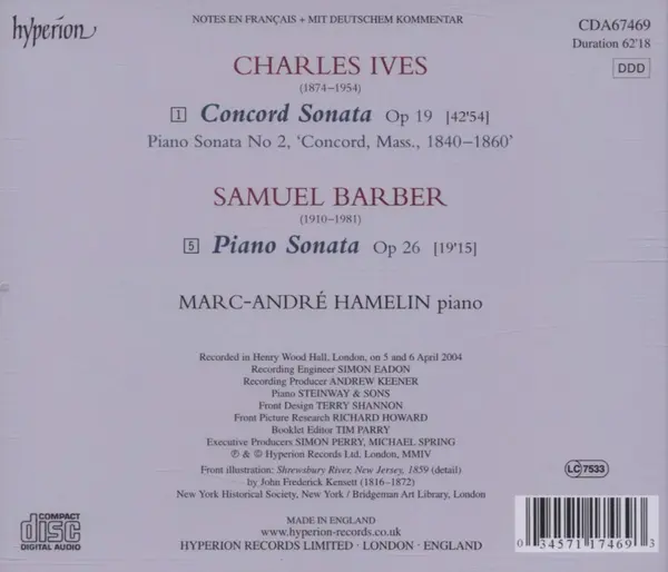Ives: Concord Sonata / Barber: Piano Sonata | Marc-Andre Hamelin