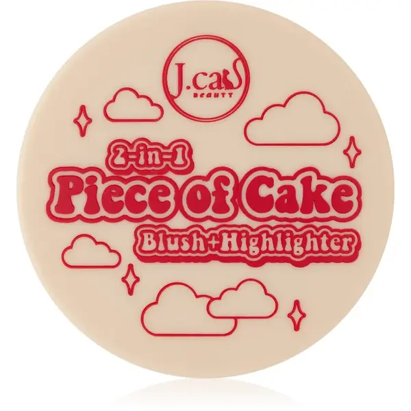J.Cat Beauty 2 In 1 Piece Of Cake blush pentru iluminare culoare Cherry Sweet 12.1 g
