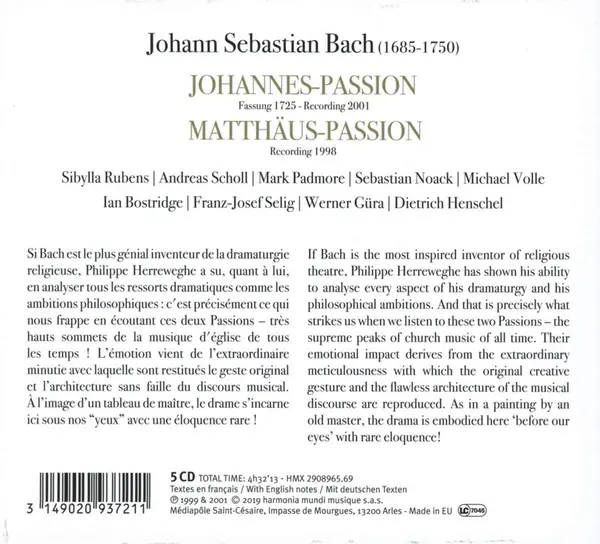 J.S. Bach: Johannes Und Matthäus Passionen - Box Set | Philippe Herreweghe, Colegium Vocale Gent