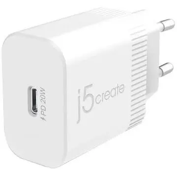 J5CREATE Incarcator Retea, J5CREATE JUP1420, 20W Usb-C, alb