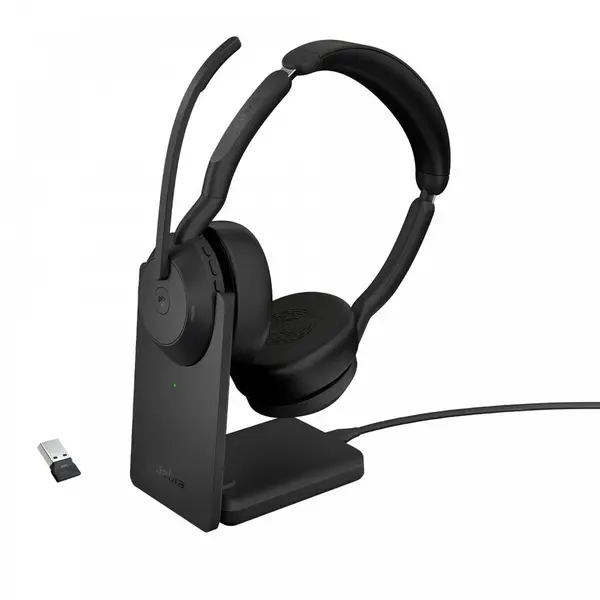 Jabra Jabra 25599-999-989 casca audio & casca cu microfon Casti Prin cablu & Wireless Banda de fixare pe cap Birou/Call center Bluetooth Stand de incarcare Negru