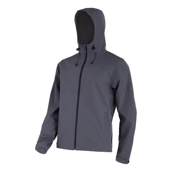Jacheta elastica Lahti PRO L4093402, gri, marimea M, cu gluga ajustabila, membrana TPU si buzunare cu fermoar